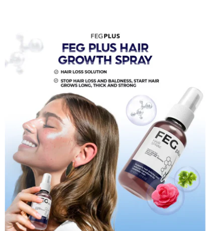 FEG PLUS - Hair & Beard Regrowth Spray – Anti Hair Loss Formula with Minoxidil, Redensyl & Natural Extracts (50ml) Export Quality