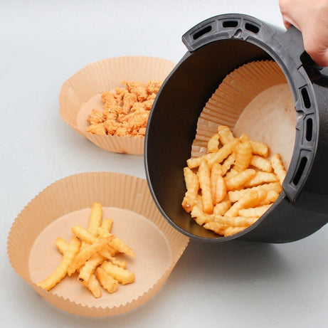 ALYS.PK - Air Fryer Disposable Paper Liner, 50 PCs. Round Non-Stick Air fryer Parchment Liners, Oil-proof & Water-Proof